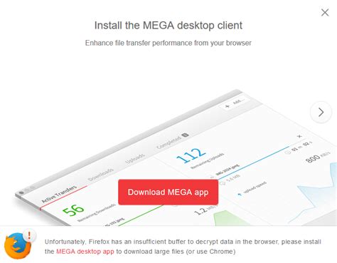 mega firefox insufficient buffer